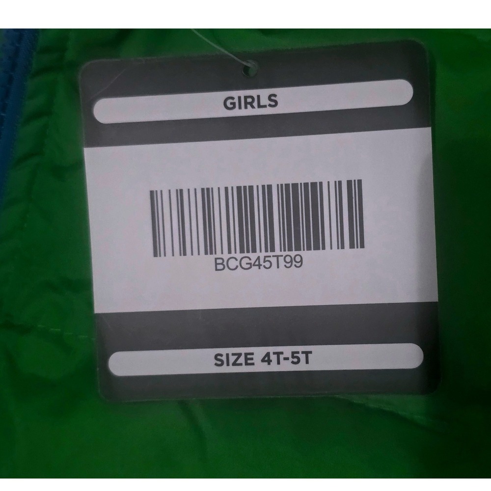 The Warming Project Girls Green Puffer Jacket Hooded Zip Up Size 4T 5T - Picture 4 of 5